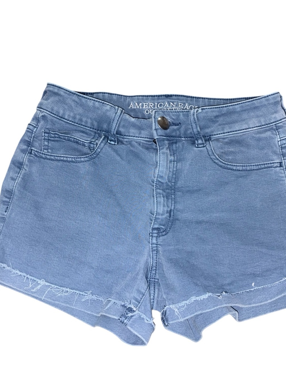 American Eagle Super Stretch Hi-Rise Shortie Cuffed Denim Shorts - Size 6